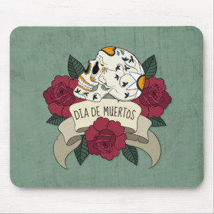 Floral Skull Dia de los Muertos   Mousepad
