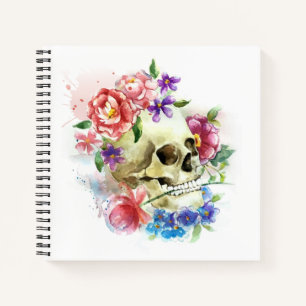 Floral Skull Dia de los Muertos Notizbuch
