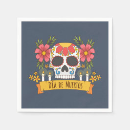 Floral Skull Dia de los Muertos | Serviette