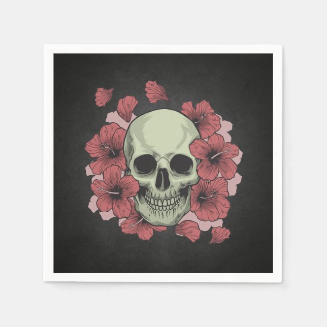 Floral Skull Dia de los Muertos | Serviette (Vorderseite)