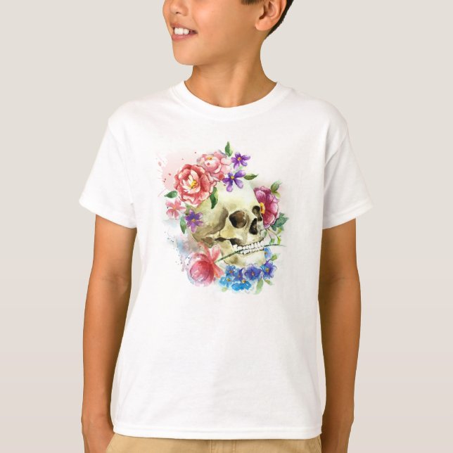 Floral Skull Dia de los Muertos | Sleeve Shirt (Vorderseite)