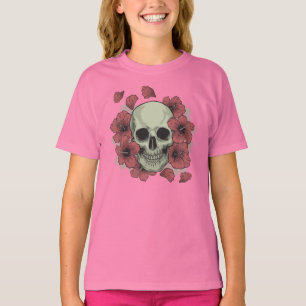Floral Skull Dia de los Muertos   Sleeve Shirt