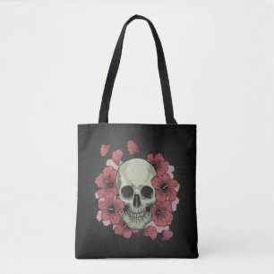 Floral Skull Dia de los Muertos Tragetasche