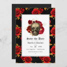 Floral Skull Gothic Wedding Foto Save The Date