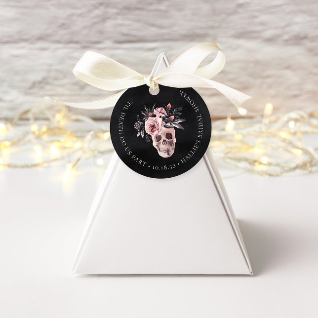 Floral Skull Halloween-Brautparty Geschenkanhänger (Von Creator hochgeladen)