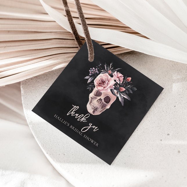 Floral Skull Halloween-Brautparty Geschenkanhänger (Von Creator hochgeladen)