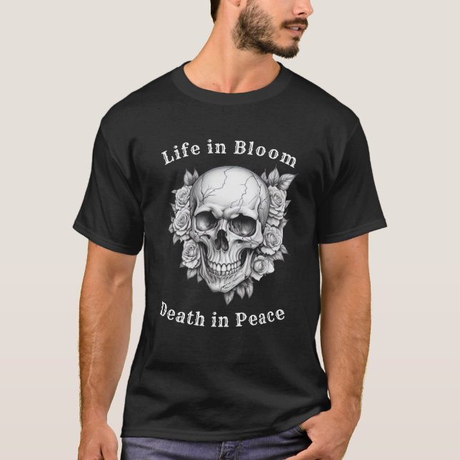 Floral Skull Halloween T-Shirt (Vorderseite)