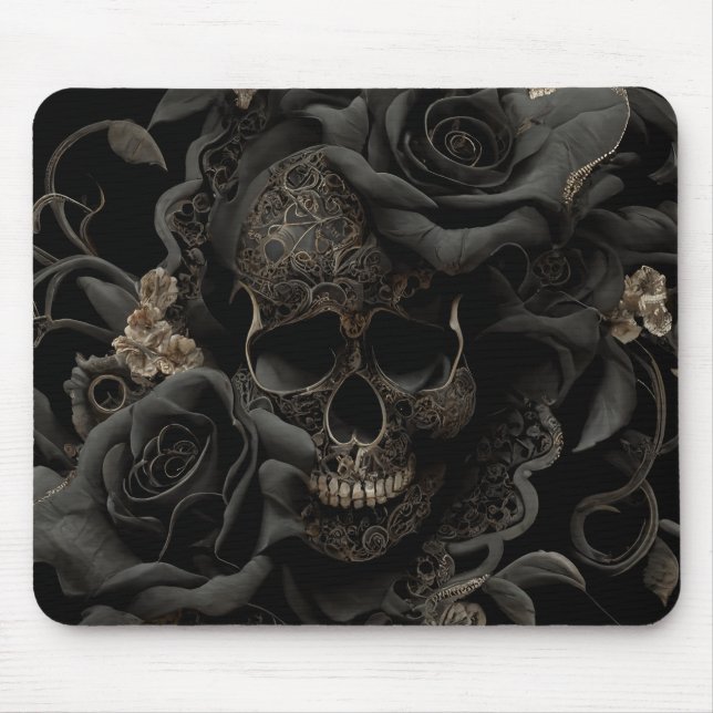 Floral Skull Mouse Pad Mousepad (Vorne)