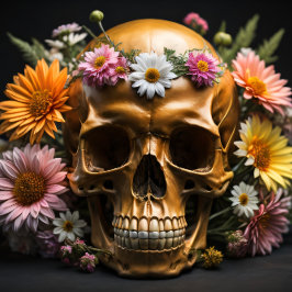 Floral-Skull-Musselin v7 Steampunk tissue Paper Seidenpapier