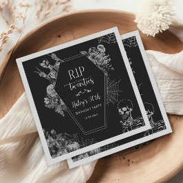 Floral Skull RIP Twenties 30th Birthday Party Serviette