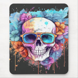 Floral Skull Shades Mousepad