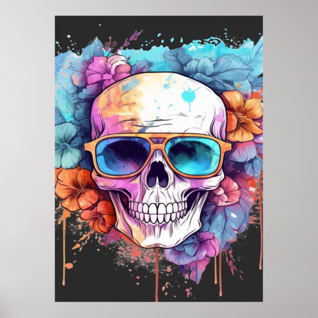 Floral Skull Shades Poster (Vorne)