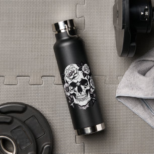 Floral Skull Wasser Flasche