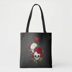 Floral Skulls Dia de los Muertos   Tragetasche