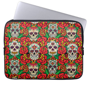 Floral Skulls Pattern Laptopschutzhülle