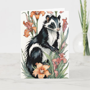 Floral Skunk Fumes Skunky Art Skunks Blume Karte