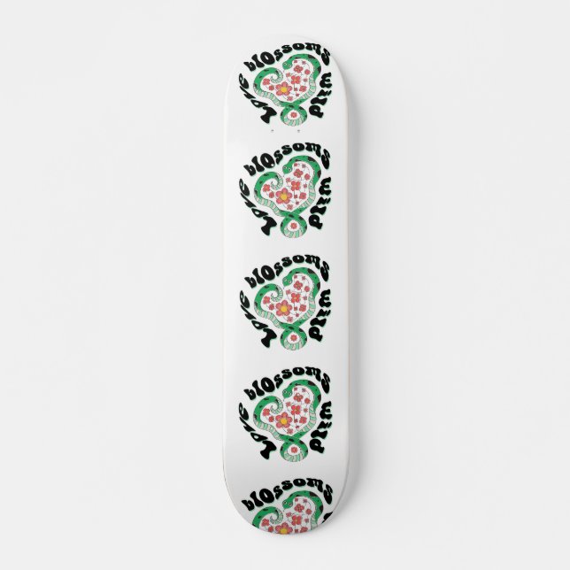 Floral Snake: love blossoms wild Skateboard (Vorne)