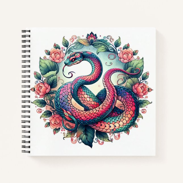Floral Snake Notizbuch (Vorderseite)
