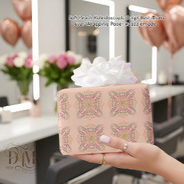 Floral Soft peach kaleidoscopic Script Best Mom Geschenkpapier