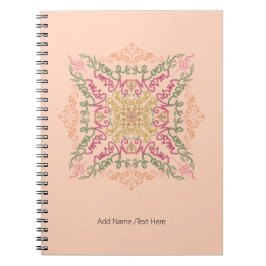 Floral Soft peach kaleidoscopic Script Best Mom Notizblock