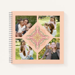 Floral Soft peach kaleidoscopic Script Best Mom Notizbuch