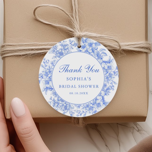 Floral Something Blue Brautparty Vielen Dank Geschenkanhänger (Von Creator hochgeladen)