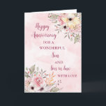 Floral Son & Son in Law Wedding Jubiläum Karte<br><div class="desc">Glückliche Hochzeitskarte für Sohn und Sohn im Jura mit wunderschönen Aquarellfarben Vintage Blume und sentimentaler Vers.</div>