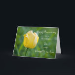 Floral Son & Tochter im Jura Hochzeitstag Karte<br><div class="desc">Happy Hochzeitstag Karte für Sohn und Tochter im Gesetz mit hübschen gelben Tulpe,  und herzliche Vers.</div>