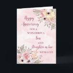 Floral Son & Tochter im Jura Hochzeitstag Karte<br><div class="desc">Glückliche Hochzeitskarte für Sohn und Tochter im Gesetz mit schönen Aquarellfarben Vintage Blume und sentimentale Vers.</div>