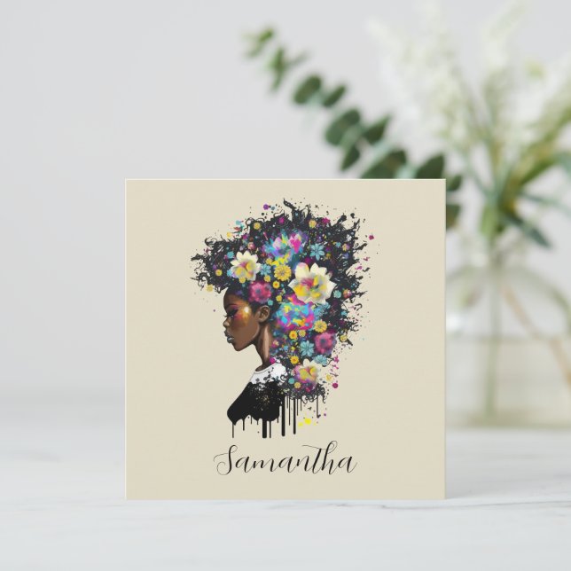 Floral Sparkling afrikanische Amerikanerin (Stehend Vorderseite)