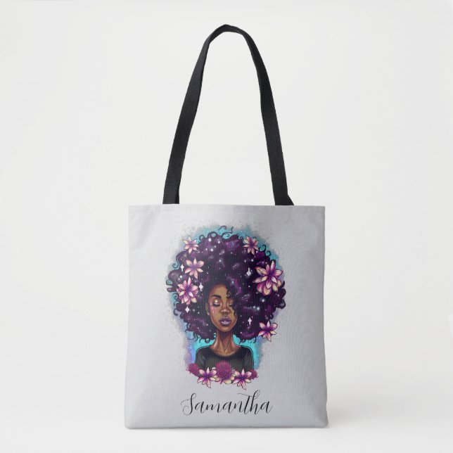 Floral Sparkling Afro Frau (Vorderseite)