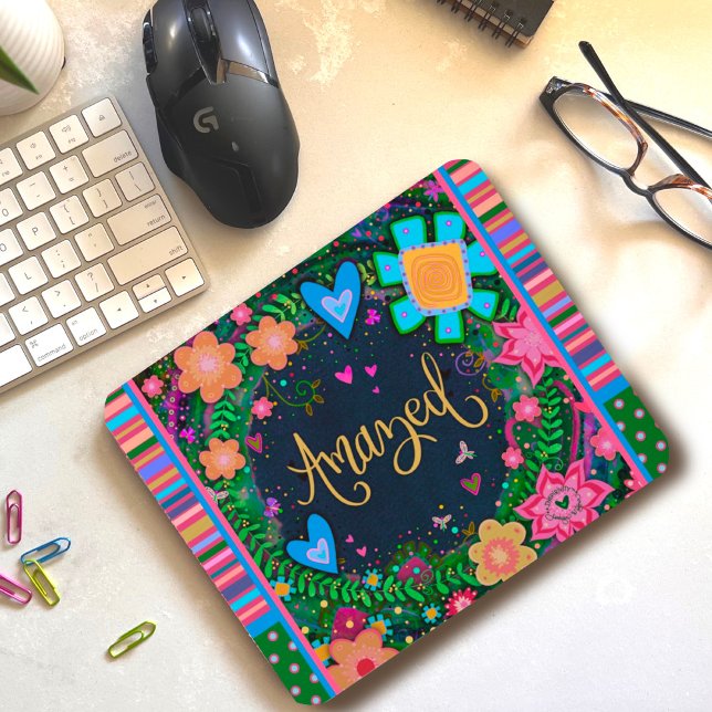 Floral Spaß erstaunliche Strip-Inspirivity One Wor Mousepad (Von Creator hochgeladen)