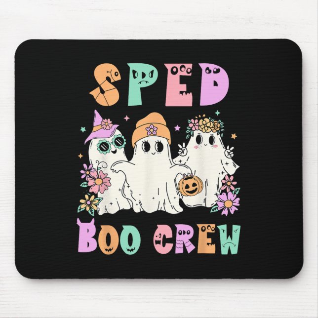 Floral Sped Boo Crew Halloween Ghost Special Mousepad (Vorne)