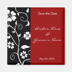 Floral Speichern Sie das Datumsfenster Magnet