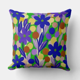 Floral Spots in kelly green pattern Kissen