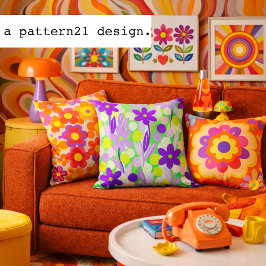 Floral Spots in lime green pattern Kissen