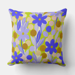 Floral Spots in retro green pattern Kissen