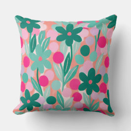 Floral Spots in salmon pink pattern Kissen