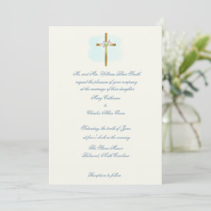 Floral Spray auf Cross - Custom Wedding Einladunge Einladung