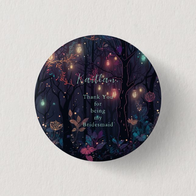 Floral Spray Fantasy Art Button (Vorderseite)