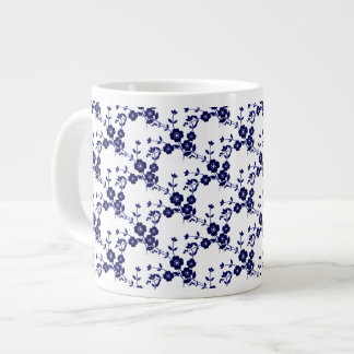 Floral Spray, S1-Blue-White-Jumbo-Kaffee-Tasse Jumbo-Tasse
