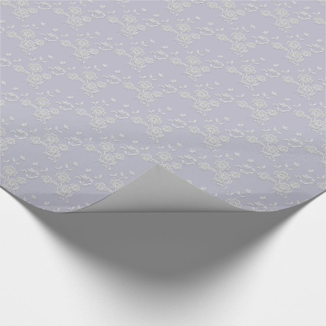 Floral Spray, Stil 1-LILA-WEISS-GIFT-WRAP-PAPIER Geschenkpapier (Ecke)
