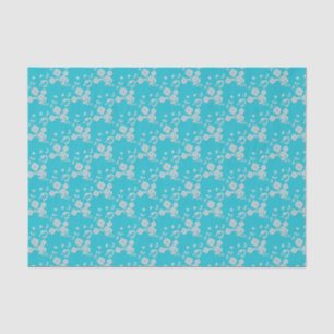 Floral Spray Style 1, Aqua-White-TISSUE WRAP Seidenpapier
