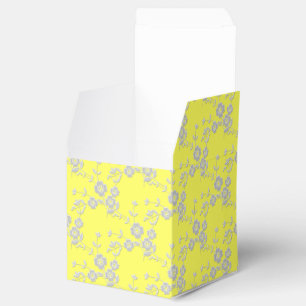 Floral Spray Style 1-gelbe, weiße 2-sitzige FAVOR  Geschenkschachtel