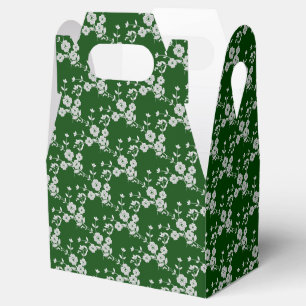 Floral Spray Style 1-GREEN-WEISS-GABLE-FAVOR-BOX Geschenkschachtel