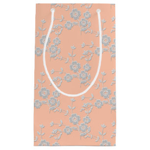 Floral Spray Style 1, PEACH-WHITE-GIFT BAG Kleine Geschenktüte