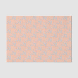 Floral Spray Style 1,Peach-White-TISSUE-WRAP-PAPIE Seidenpapier