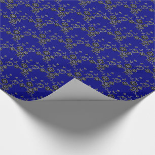 Floral Spray, Style 1-SILVER und BLUE-GIFT WRAP Geschenkpapier