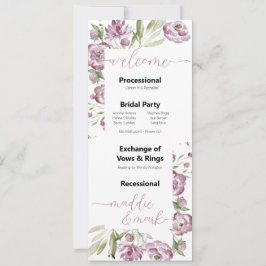 Floral Spray Wedding Program