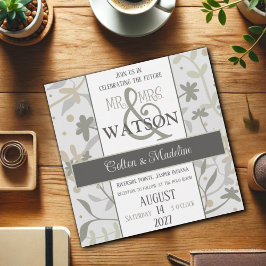 Floral Sprigs Elegante Moderne Inspirivity Wedding Einladung